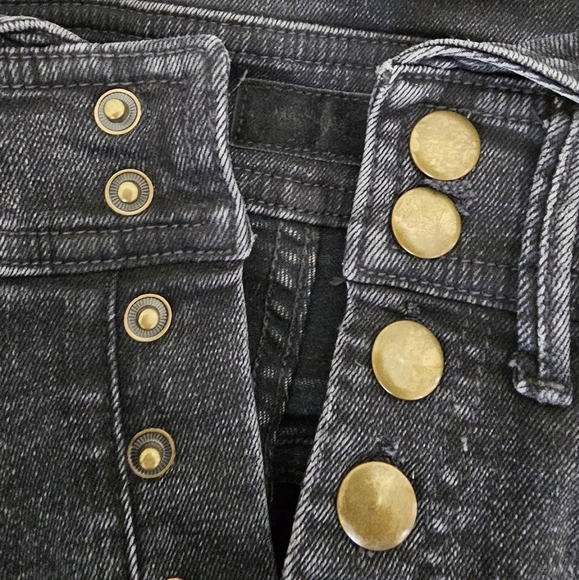 MOTHER The Swooner Exposed Snap Ankle High Rise Skinny Black Jeans 24 Preowned - Picture 8 of 11